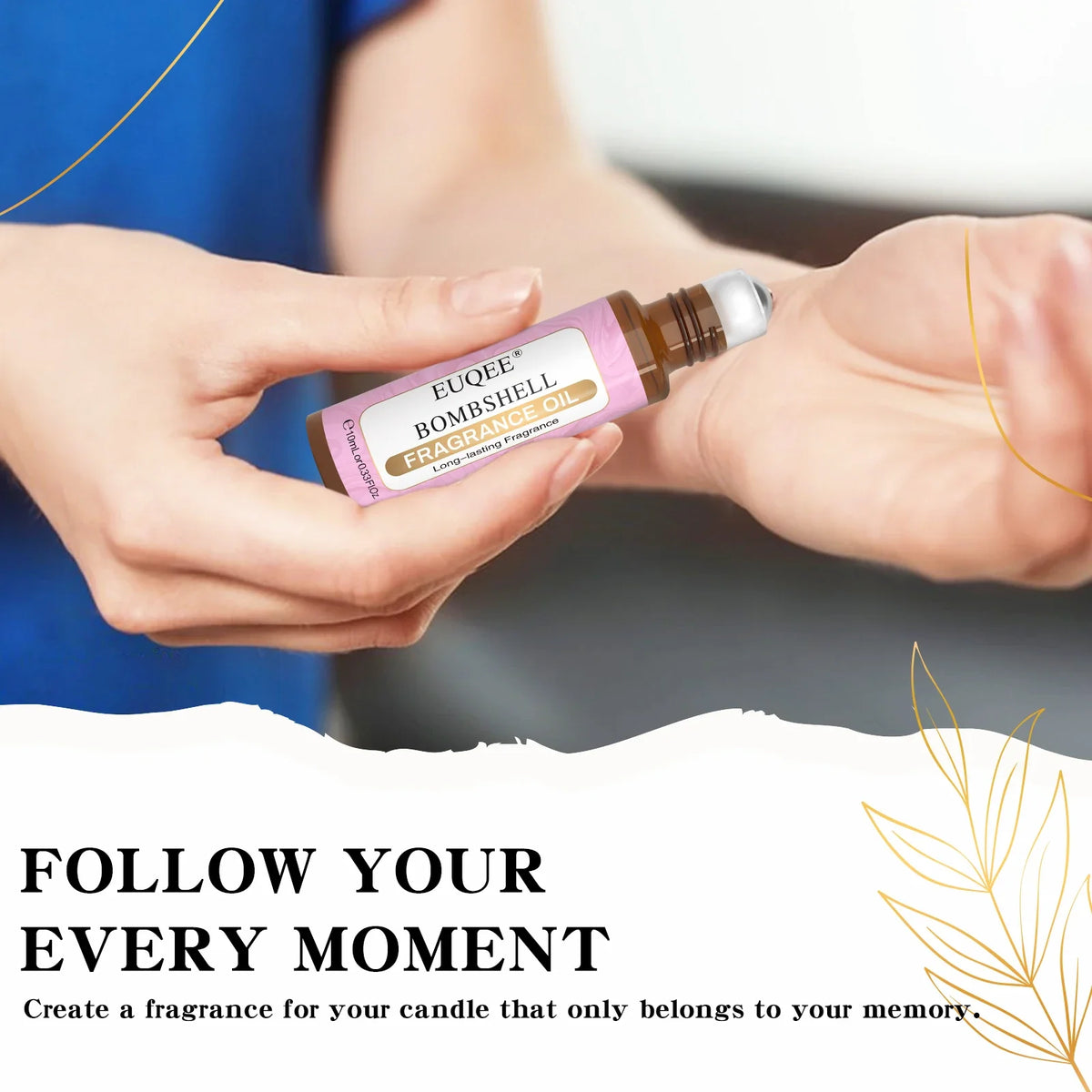 EUQEE 10ml Fragrance Oil Roll-On Long Lasting Scent La Vie Est Belle CHANCE Jadore Cotton Strawberry Mango for Men and Women