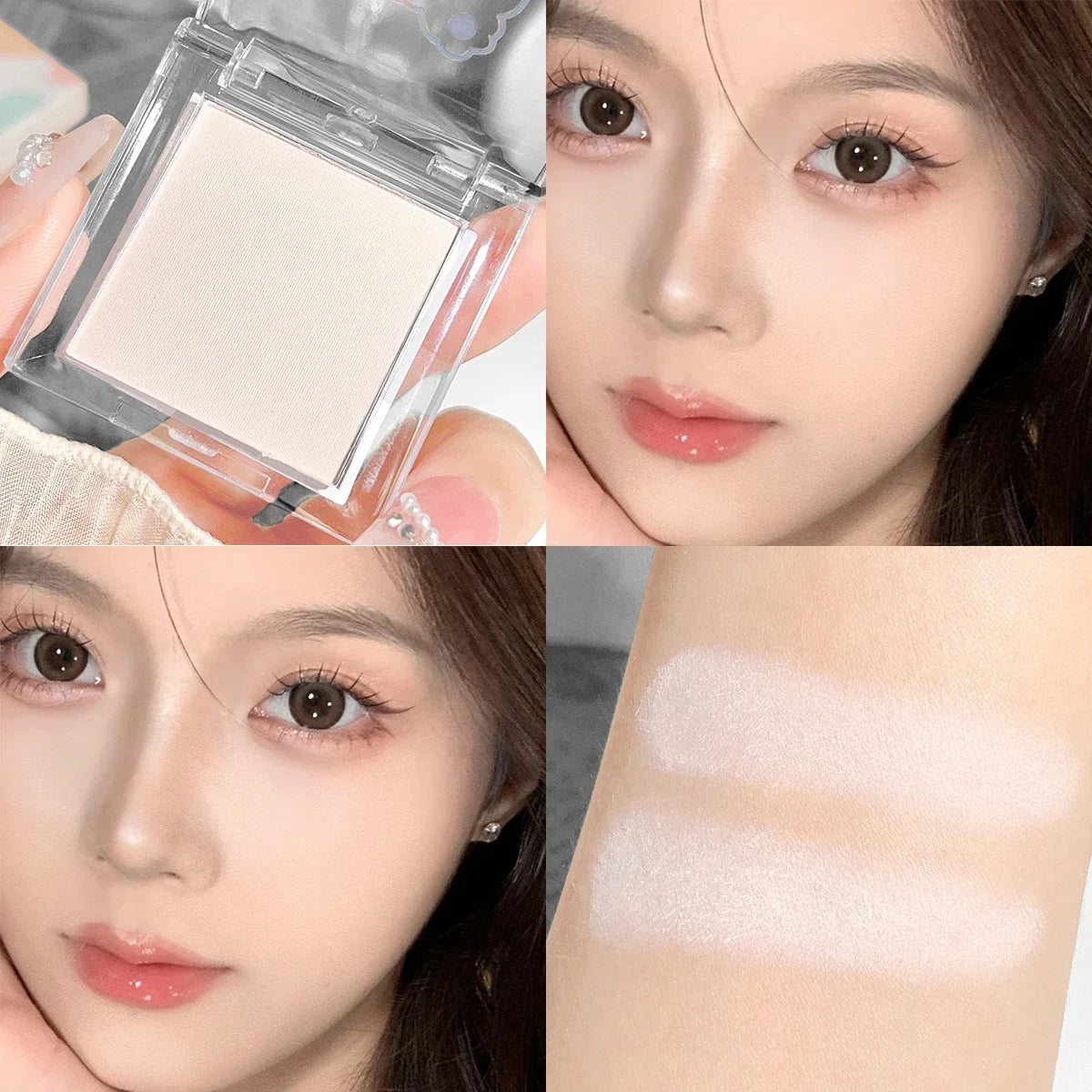 Hisyi Matte Monochrome Eyeshadow Palette Natural Light Highlighter Powder For Delicate Eye Contouring Brightens