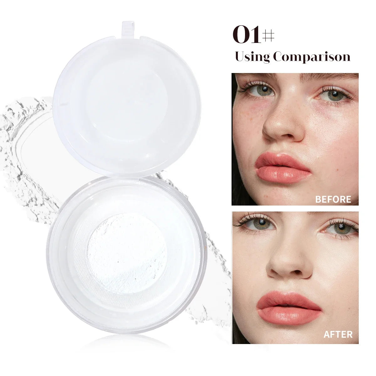 Sweet Heart Powder - Energetic, Soft-Skin Airy Loose Powder, Oil-Control, Sweat-Proof, Waterproof, Long-Lasting Setting Powder