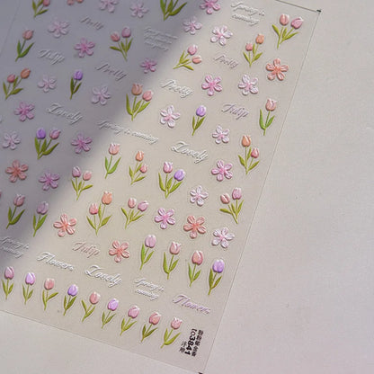1pcs Dream Flower Window Shell Light Nail Art Stickers Japanese Flower Self Adhesive Stickers Press On Nails Decoration Decals