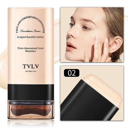 TVLV eraser foundation make-up stick 20g, with brush to brighten skin liquid foundation, long-lasting makeup concealer