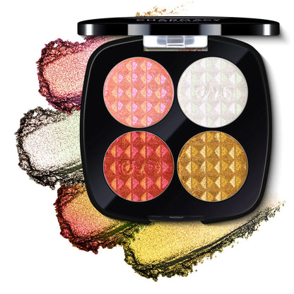 Charmacy 4 Colors Duochrome Eyeshadow Palette - Multichrome Shimmer