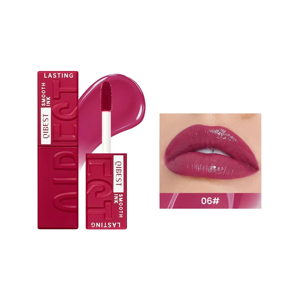 QIBEST 8 Color Watery Lip Gloss Waterproof Long Lasting Mirror Lip Glaze Moisturizing Liquid Lipstick Tint Women Makeup Cosmetic