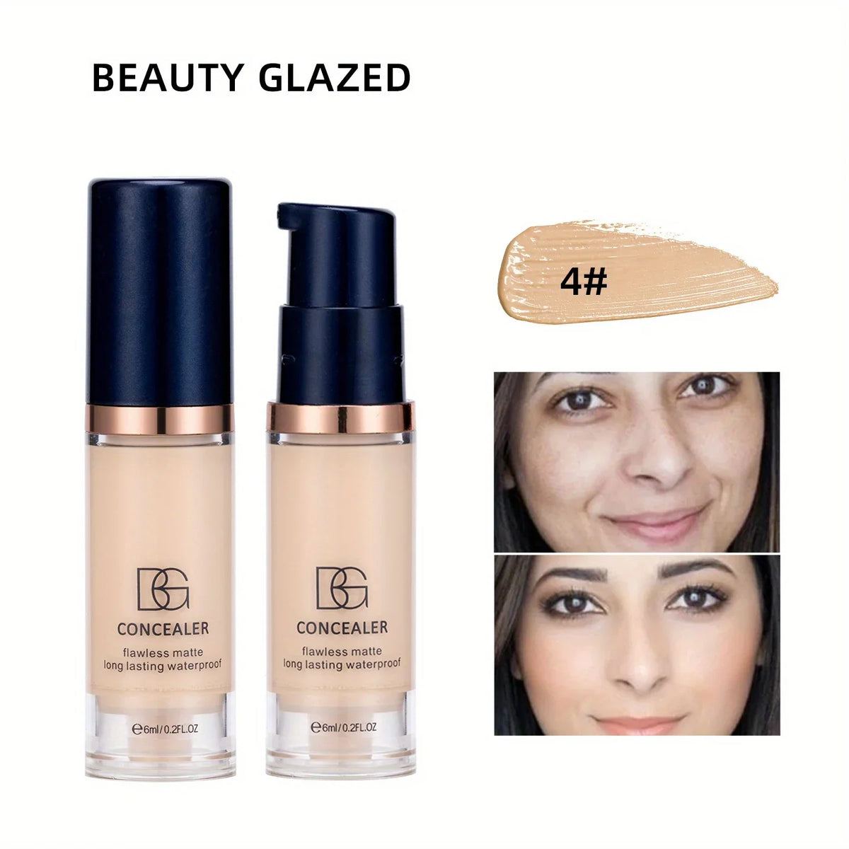 5 Color Liquid Concealer Matte Makeup Full Coverage of Pores Invisible Concealer Natural Nude Skin Tone Long-lasting Oil Control