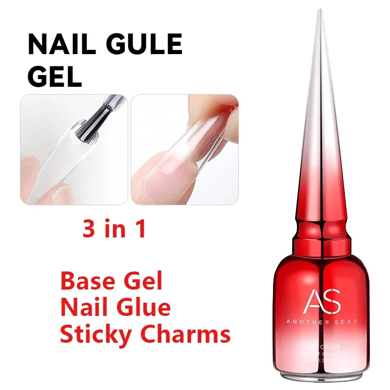 AS 15ml Transfer Foil Gel Nail Polish Soak Off Led Uv Gel Varnish Fast Dry Star Sticker Glue Stamp Gel