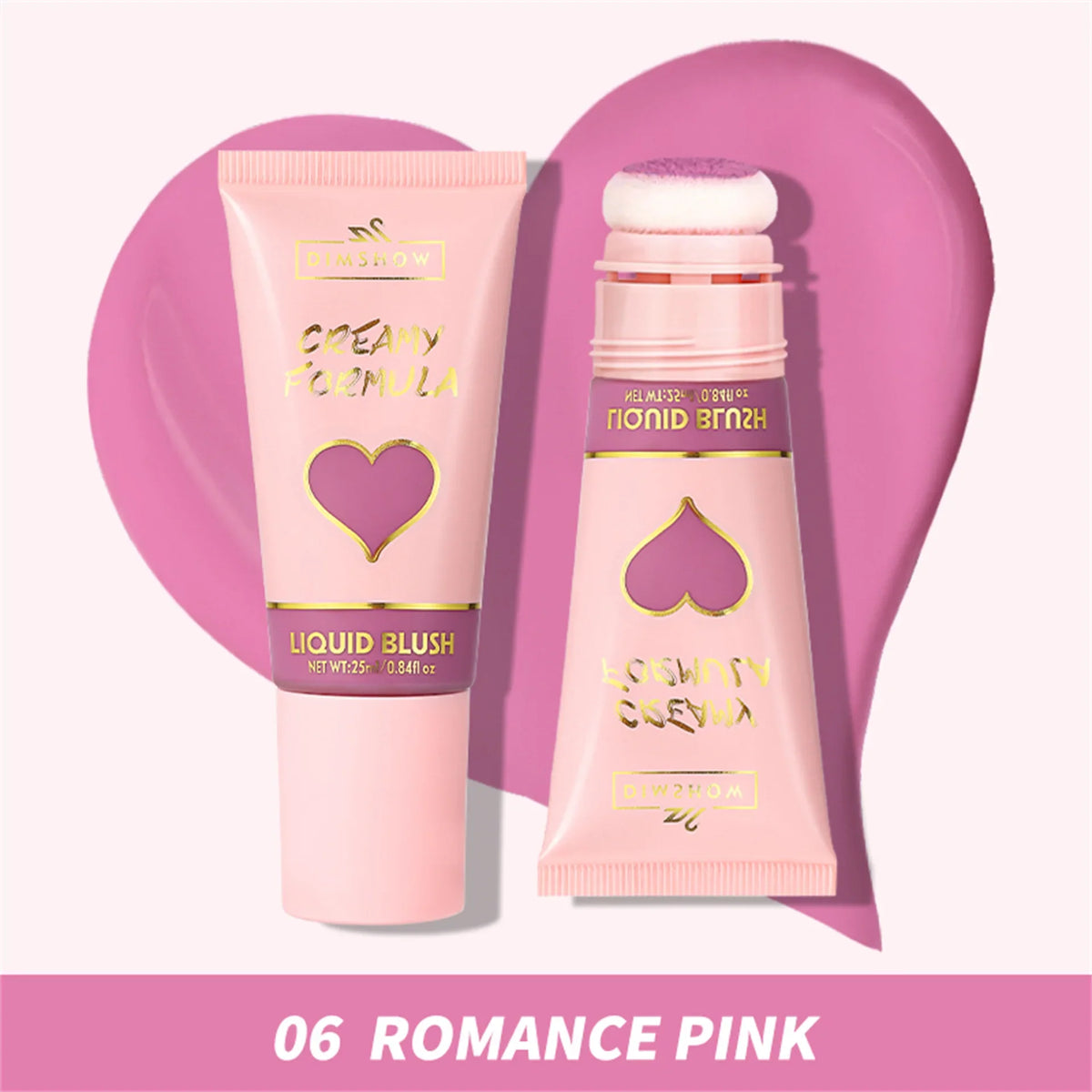 DIMSHOW 6 Color Head sponge head velvet skin sense lips and cheeks with low light moisturizing water and easy color blush