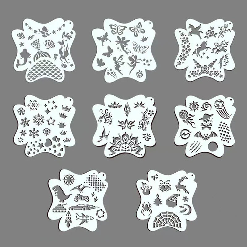 Stencils For Body Painting Face Art Stamps Temporary Tattoos Reusable Stencils Plastics