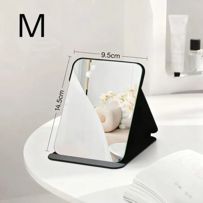 1PC Portable Compact Folding Makeup Mirror - Desktop Size, Suitable for Student Dormitories, Homes, with Storage Function