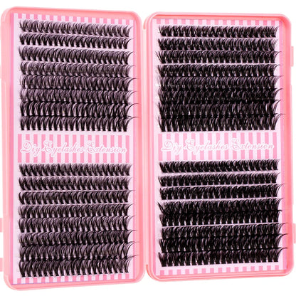Eyelash Cluster DIY Eyelash Extension Kit with Tweezers Bond and Seal Reusable Single Eyelashes Festival Gift Eye Makeup