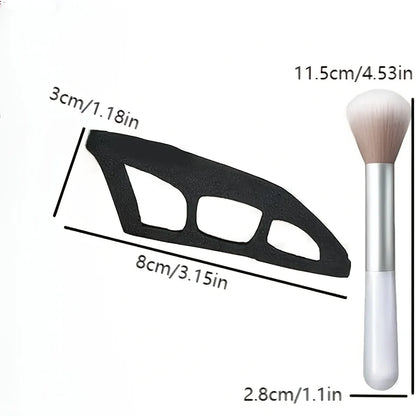 Hypoallergenic Oval Eyeshadow Stencil Tool for Beginners  with ABS Plastic Handle, Perfect for Smoky Eye Makeup Looks