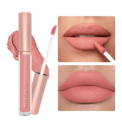 12Colors Creamy Matte Lip Gloss Long-lasting Velvet Non-drying Moisturizing Nude Berry Rose Lipstick Plump Lip Makeup Cosmetics