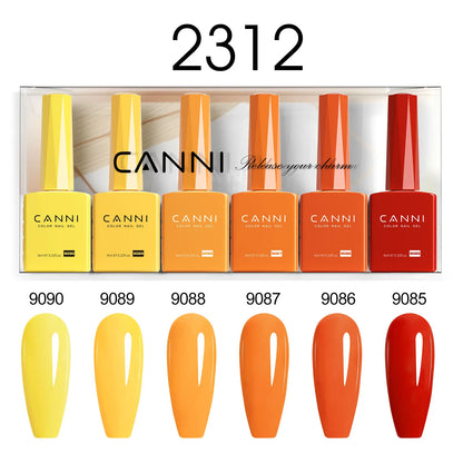 6pcs*9ml CANNI Nail Gel Polish Kit HEMA FREE Jade Jelly Nude Jelly Pink VIP Kit Christmas Gift French Nail Design Natural Color
