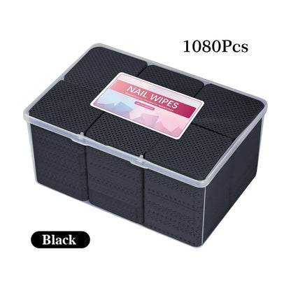 1080pcs Boxed Nail Art Lint-Free Eyelash Glue Wipes Paper Gel Polish Remover Clean Glue Cotton Pads Beauty Cleaning Tools