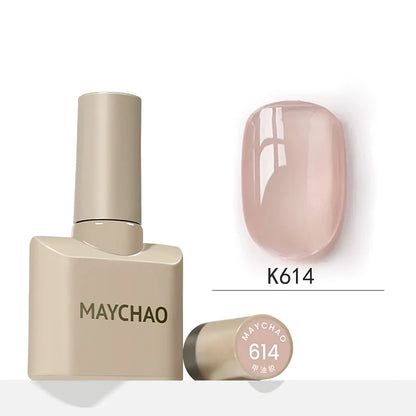 MAYCHAO 12ml Jelly Gel Nail Polish Semi Permanent Top Coat Soak Off UV LED Gel Art Nail Varnish Manicure Long Lasting Nail Gel