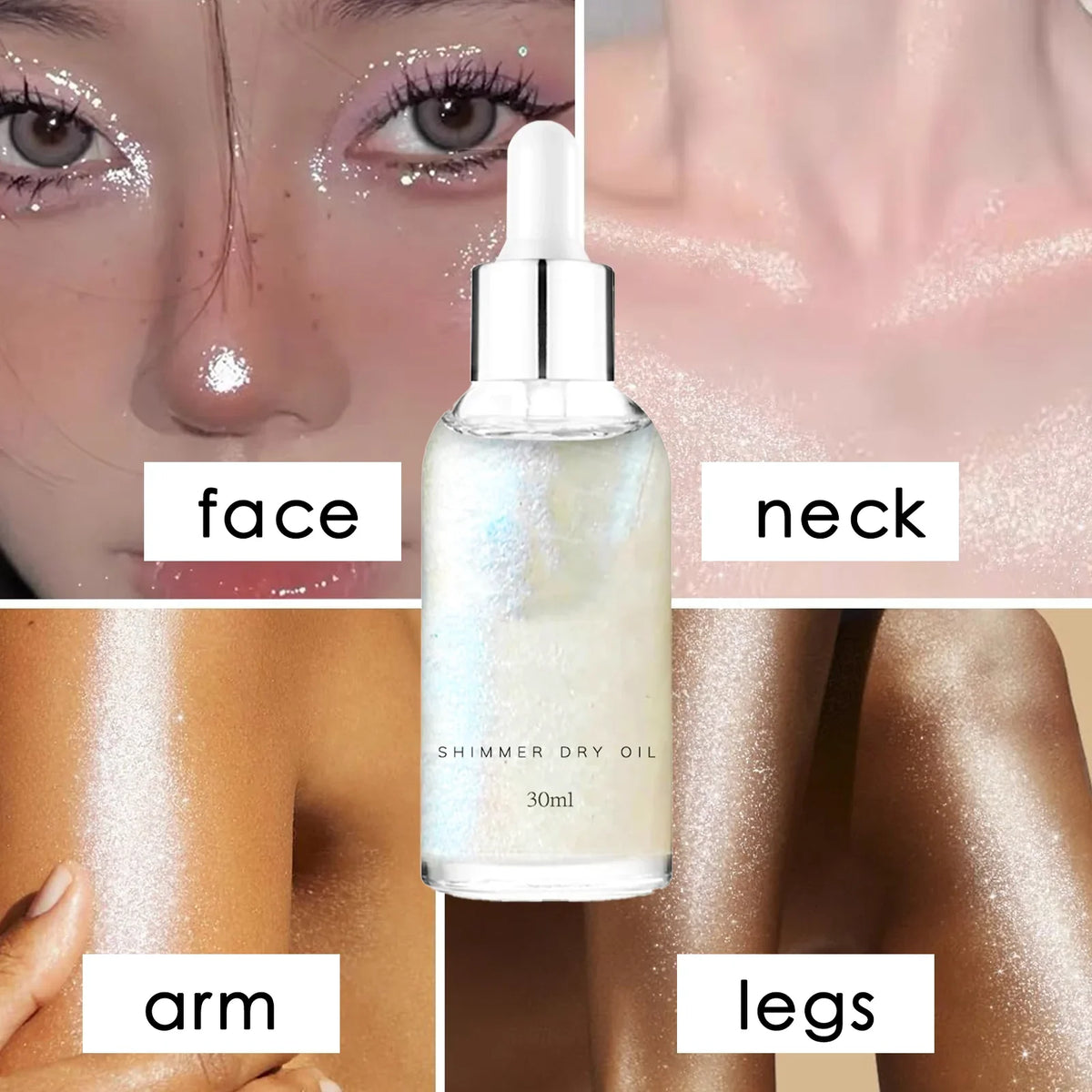 Liquid Highlighter Oil Makeup Cosmetic High Gloss Glitter Face Body Shimmer Highlighter Waterproof Long Lasting Women Beauty