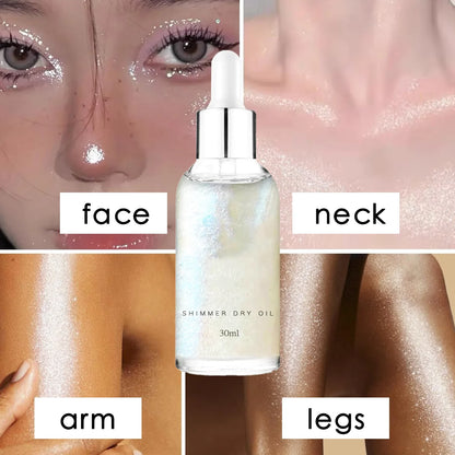 Liquid Highlighter Oil Makeup Cosmetic High Gloss Glitter Face Body Shimmer Highlighter Waterproof Long Lasting Women Beauty