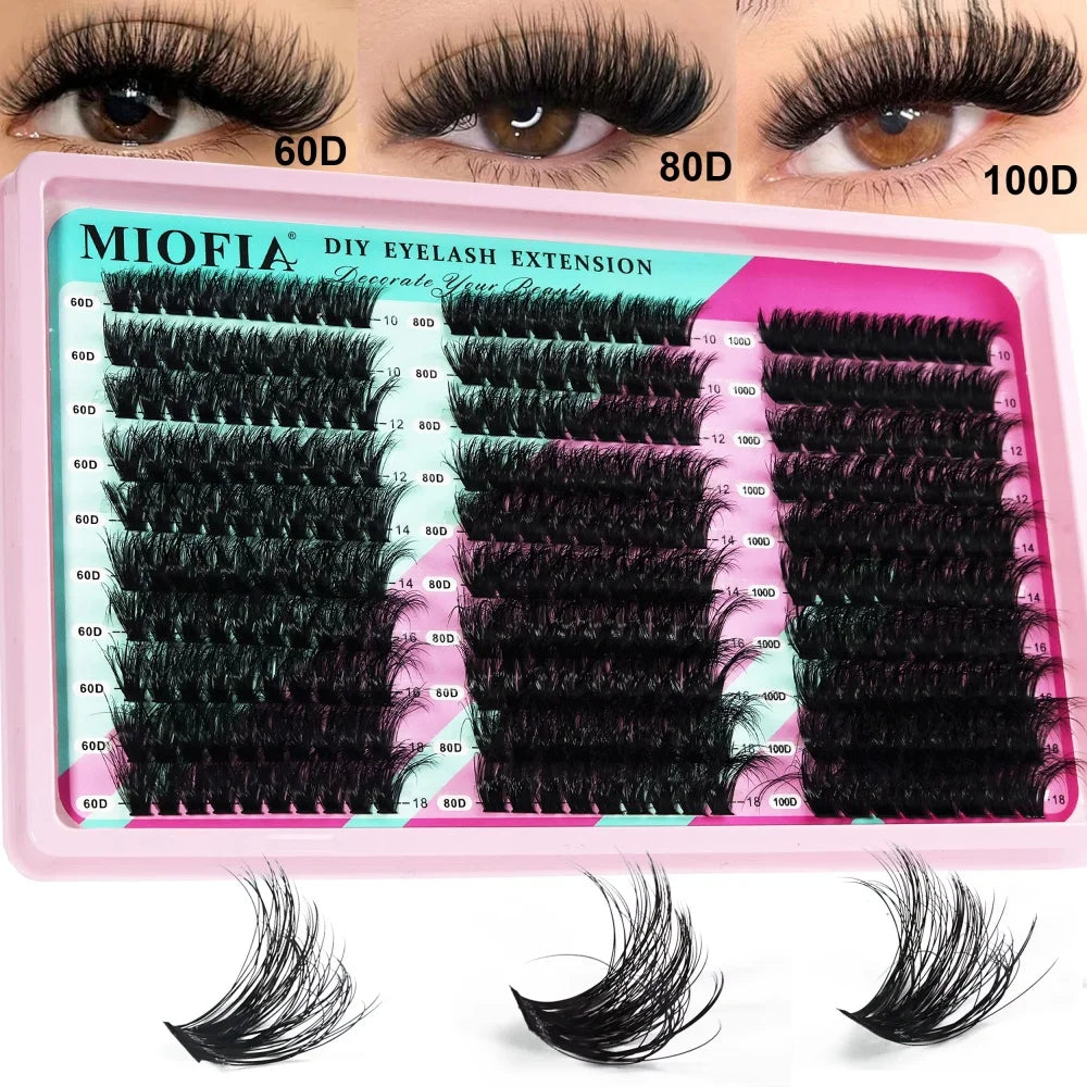 New 14/30 Rows DIY 5D Fluffy Lash Clusters 30D-150D Thick Eyelash Clusters Individual Lashes 10-18mm Cluster Eyelash Extension