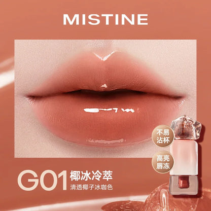 Mistine Lipstick Nude Long Wear Lip Creamy Korean Makeup Matte Lip Glaze Mirror Gloss Lip Jelly Long Lasting 2.9g