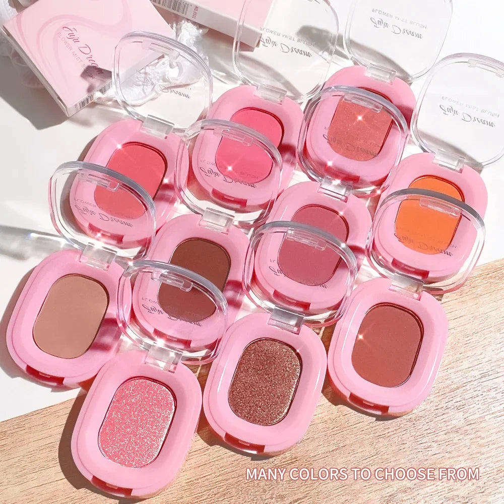 Monochrome Matte Blush Powder,Natural Nude Cheek Rouge,Brightening Long-Lasting Waterproof,Easy Apply,Safe Xmas Halloween Makeup