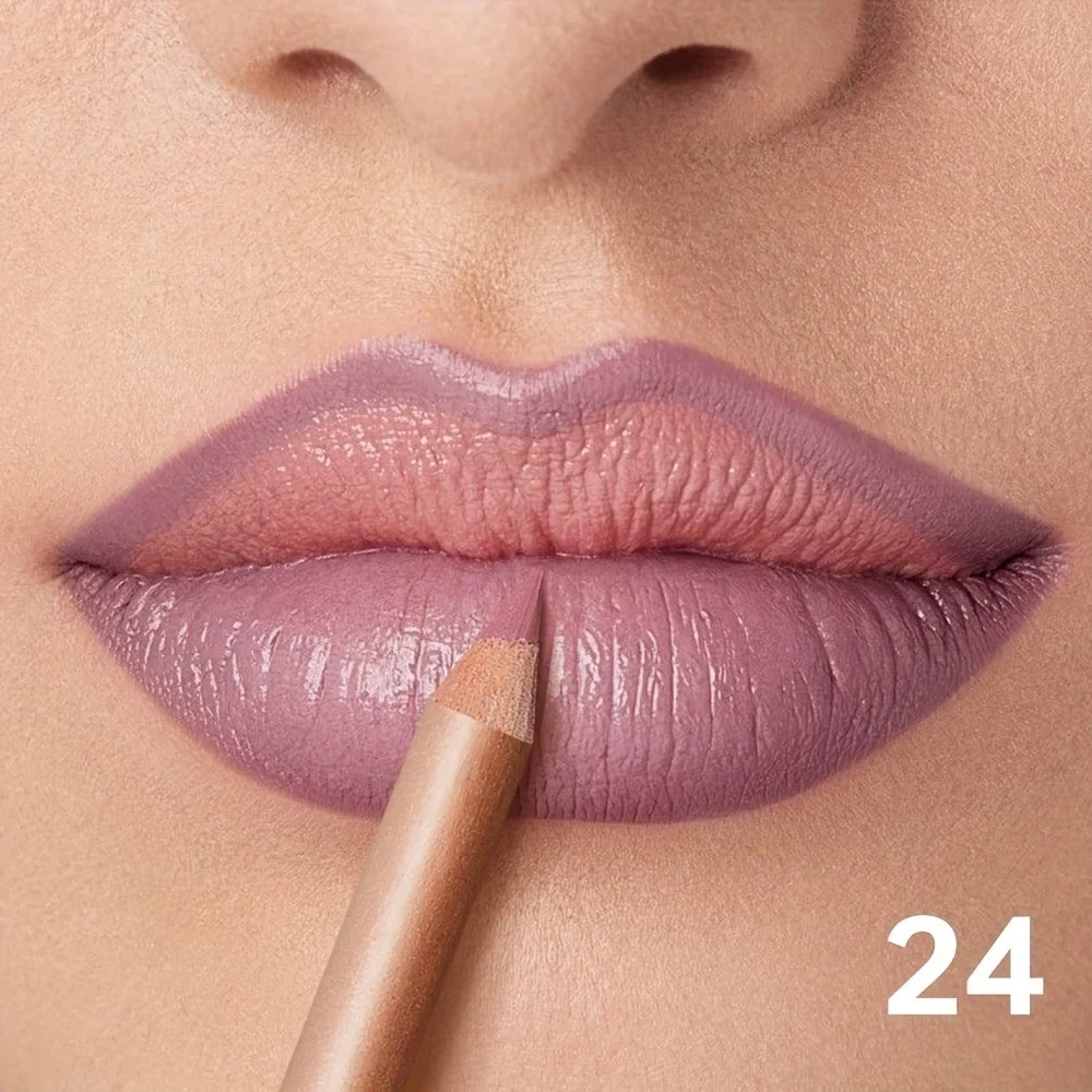 Matte Lip Liner Pencil Nude, Long-Lasting Waterproof, Smudge-Proof, Precise Outline, Smooth Creamy Formula