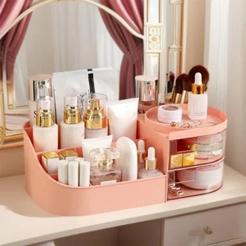 Cosmetic Storage Box With Drawer, Skin Care Product Countertop Storage Box, Lipstick, Brush, Makeup Brush Desktop Organizer