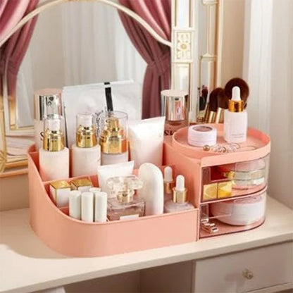 Cosmetic Storage Box With Drawer, Skin Care Product Countertop Storage Box, Lipstick, Brush, Makeup Brush Desktop Organizer