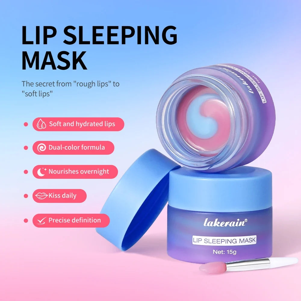 Blueberry Lip Sleeping Mask Overnight Dual Color Hydration For Dry Cracked Skin Reduces Fine Lines Moisturizing Nourish Lip Care