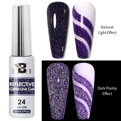 5ML Gold Silver Metallic Liner Paint Gel Polish Chrome Mirror Metal Effect Super Bright French UV LED Semi Permanent Nail Gel