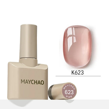 MAYCHAO 12ml Jelly Gel Nail Polish Semi Permanent Top Coat Soak Off UV LED Gel Art Nail Varnish Manicure Long Lasting Nail Gel