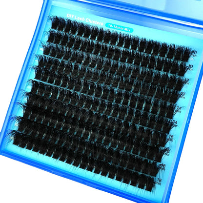10Row 40D-200D 5D Fluffy Thick Lashes Clusters 10-18mmMix Wispy Individual Lashes Extensions Clusters DIY Makeup False Eyelashes