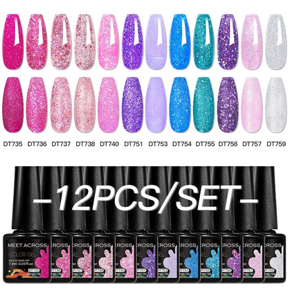 12pc All-season Nail Gel Polish Set Multicolor TPO HEMA Free Long-Lasting UV LED Nail Supplies for Women Daily & Party Wearing