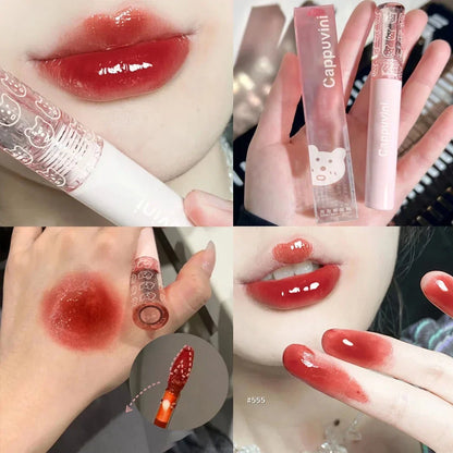 Cherry Pink Mirror Water Lip Gloss - Moisturizing Glass Lip Oil
