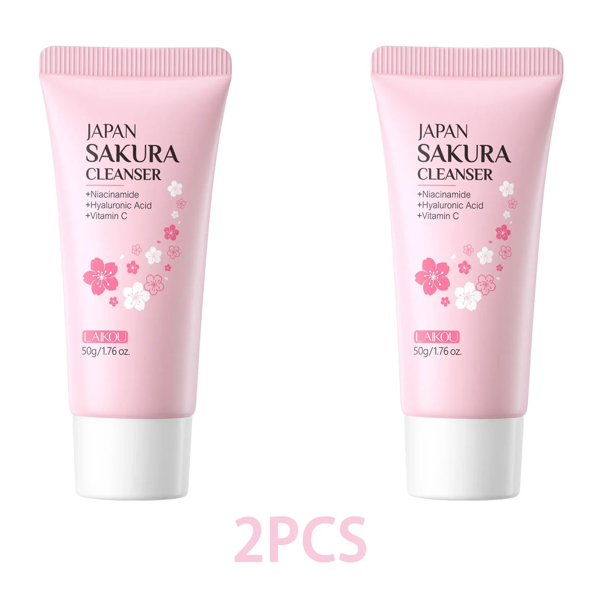 Laikou Sakura Facial Cleanser Deep Cleansing Pores Oil Control Moisturizing Brightening Face Wash Gentle For All Skin Types 50g