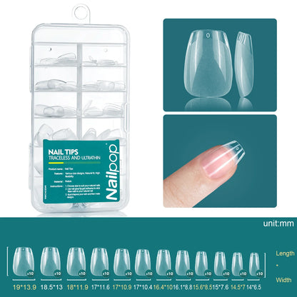 Nailpop 120pcs/box Gel X Nail Tips Medium Short Shape Almond/Square/Soft Gel Nail Tips False Nails Soak Off Easy Nail Extensions