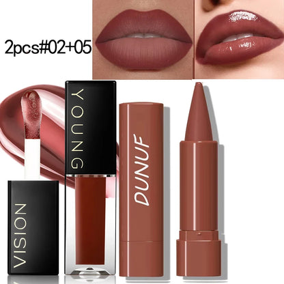 Gradient Lip Liner Pen with Matte Velvet Finish Smooth Application  Lipstick for Defined and Elegant Lips
