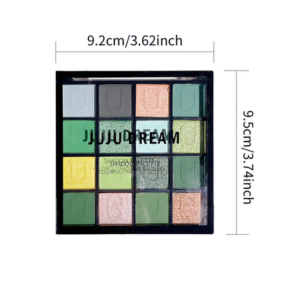 16 grid red eyeshadow tray Purple, glitter pearl matte eyeshadow, Shimmer makeup lasting women, Korean eye cosmetics