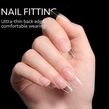 120Pcs Full Cover Press On Nail Tips Stiletto Almond Square Coffin French False Fake Soak Off Gel Nail Extension Tips Capsule