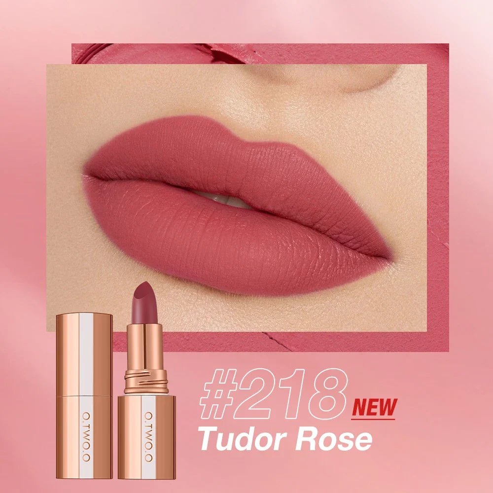 O.TWO.O Matte Lipstick Lip Tint 14 Colors Waterproof Long Lasting Non-transfer Smooth Highly Pigmented Velvet Lip Sticks Makeup