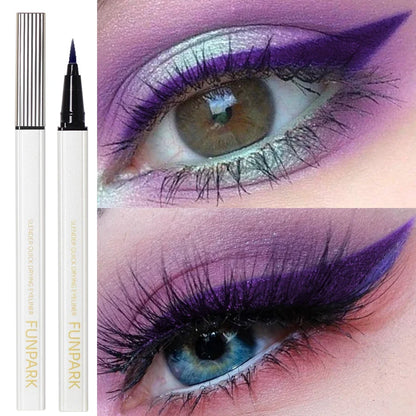1PC New Purple Fine Liquid Eyeliner Long Lasting Eye Pen Waterproof Quick-drying Korean Makeup Products Beauty Matte Eye Pen