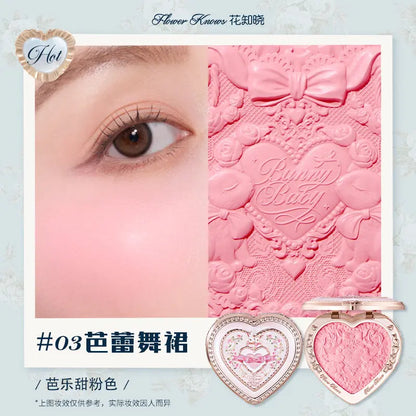 Flowerknows Garden Rose Blush Powder Blusher for Cheeks,Cruelty Free Makeup - Shape,Contour Face for A Natural Matte Finish