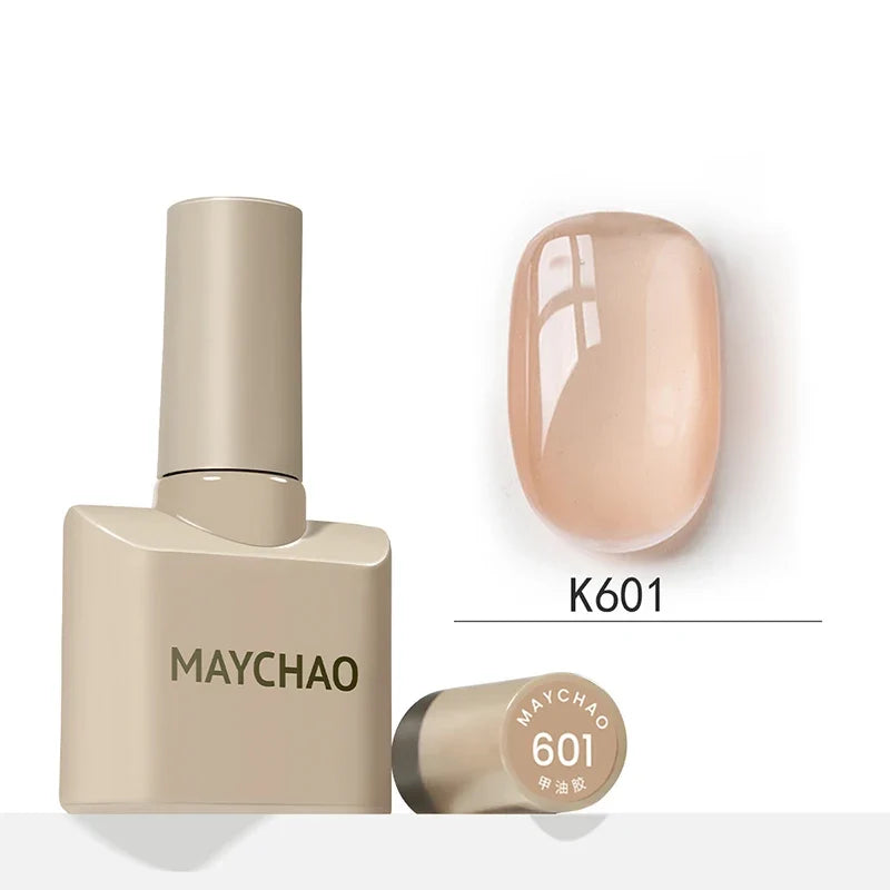 MAYCHAO 12ml Jelly Gel Nail Polish Semi Permanent Top Coat Soak Off UV LED Gel Art Nail Varnish Manicure Long Lasting Nail Gel