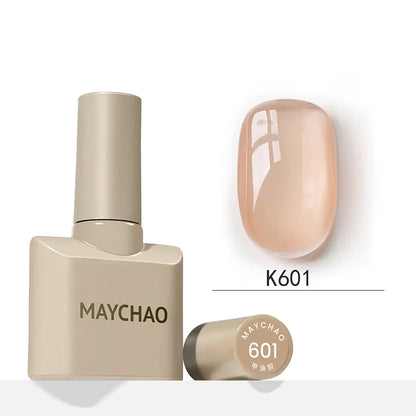 MAYCHAO 12ml Jelly Gel Nail Polish Semi Permanent Top Coat Soak Off UV LED Gel Art Nail Varnish Manicure Long Lasting Nail Gel