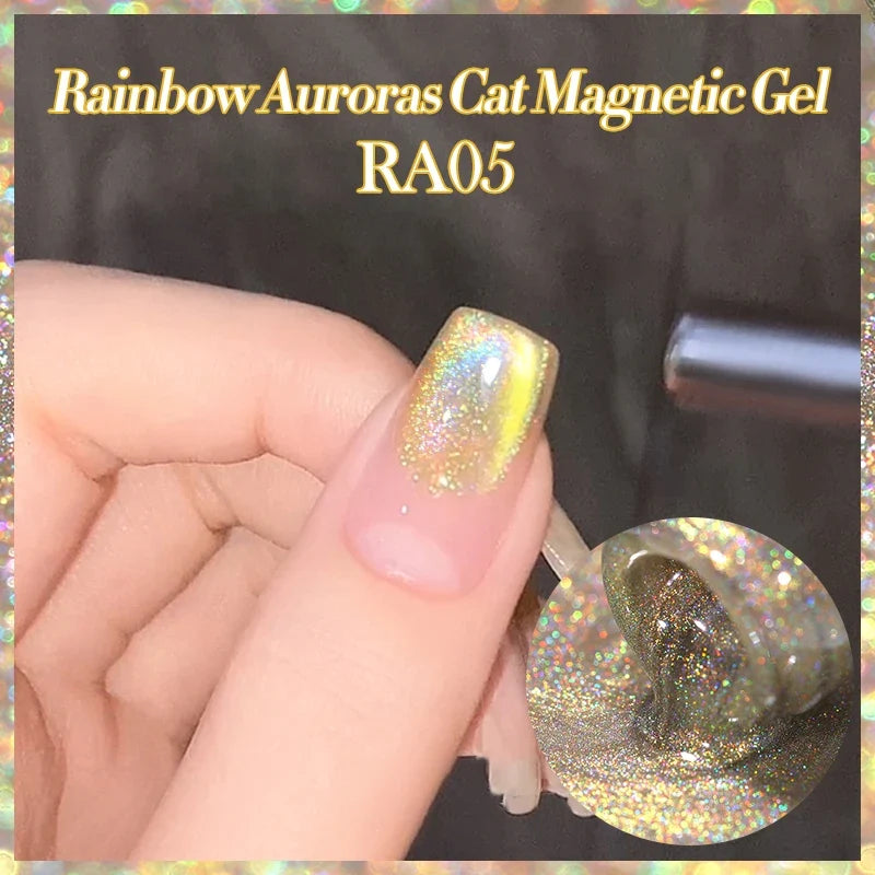 BORN PRETTY 10ml Silver Water Light Cat Magnetic Gel Nail Polish Nail Supplies Vernis Semi Permanent Gel for Fall Winter Nails
