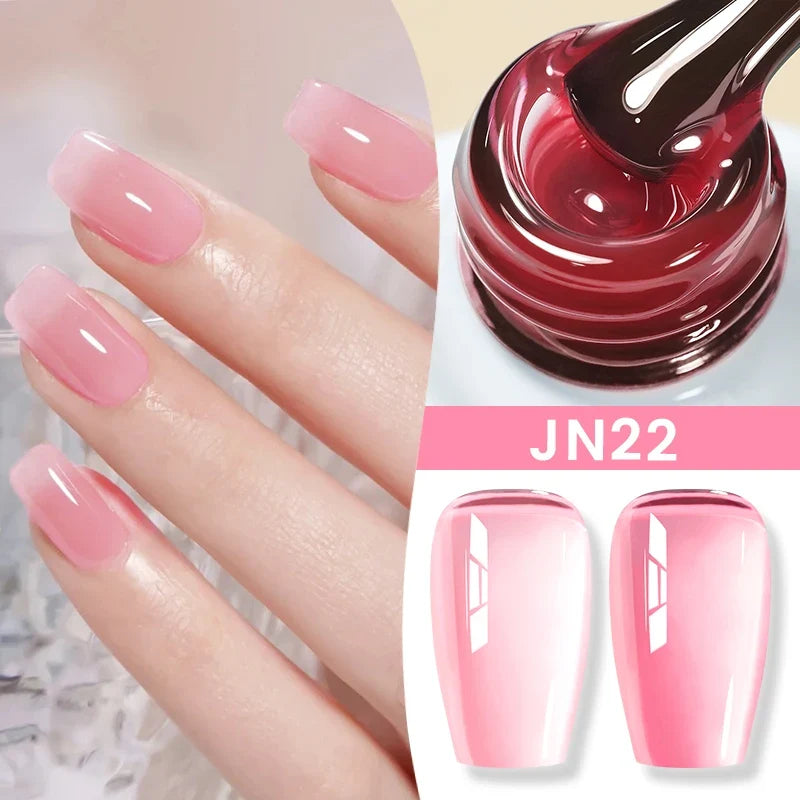 BORN PRETTY Jelly Nude Gel Nail Polish 10ml Light Pink Peach Translucent Color UV Light Cure Gel Varnish Nail Art DIY at Home