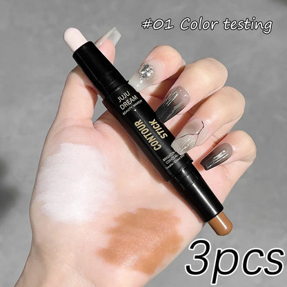 Double-ended dual-purpose high-light trimming stick, three-dimensional contour, nose shadow, facial shape, brighten and trimming