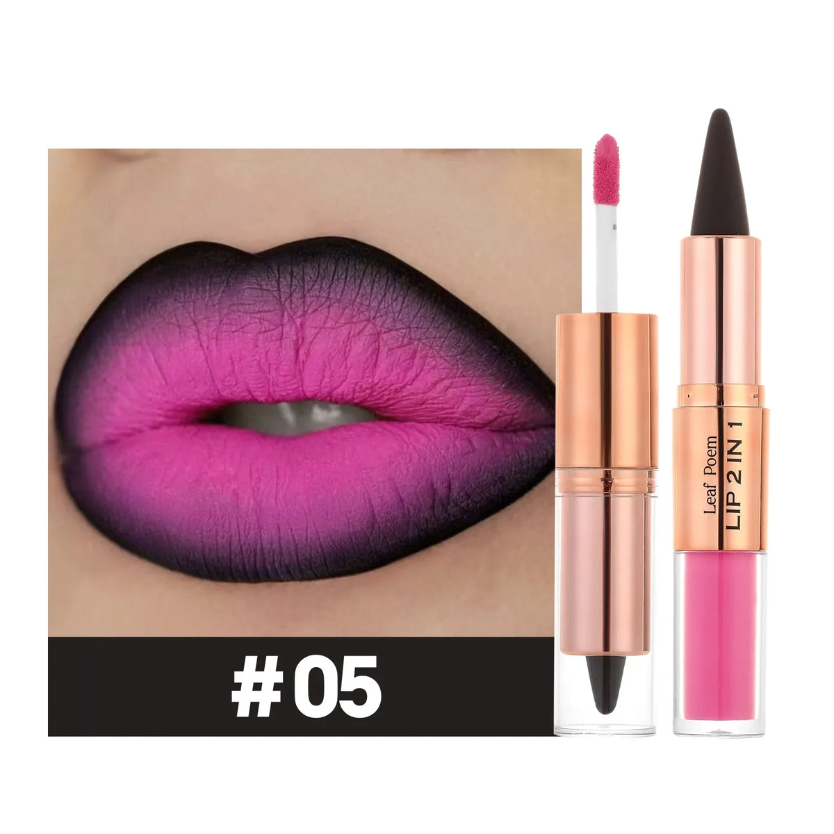 Sexy Red Black Lipstick Waterproof Lipliner Makeup Black Purple Rose Double Head Matte Lipgloss Tapered Lip Liner Contour Pencil