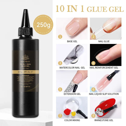 BORN PRETTY 250g Milky White Jelly Nude Gel Nail Polish Refilled Package Translucent Clear Semi Permanent Soak Off UV Gel