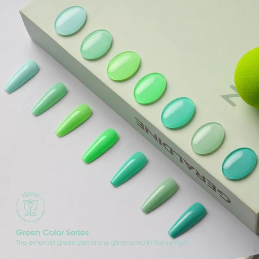 ROSALIND 7ml/15ml Summer Green Gel Nail Polish Semi Permanent Nail Art Manicure Soak Off Top Base Matt Hybrid Varnishes UV Gel