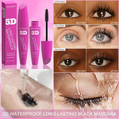 5D Mascara Waterproof Curling Lengthening Eyelash Extension Non-smudging Long-lasting Eyelashes Black Volume Mascara Cosmetics