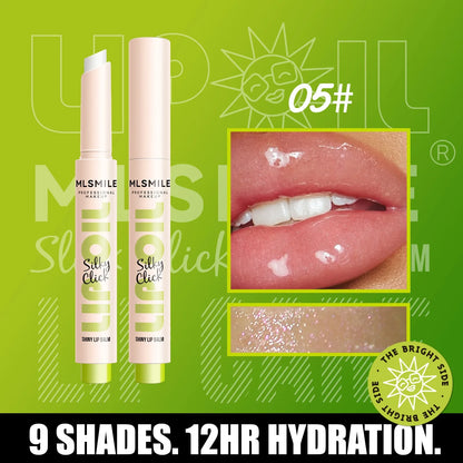 multicolor Silky Click Lip Care Hydrating Solid Lip Gloss with Radiant Mirror Shine, Effortless Press Long-Lasting